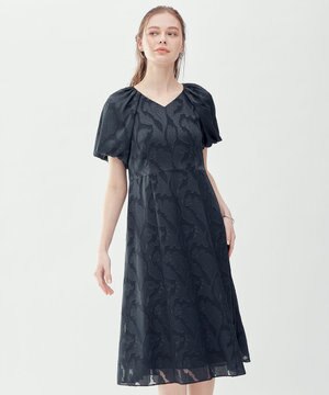  【APPLAUDIR】シフォンカットジャガード ドレス