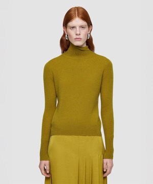  【洗える】ライトピュアカシミヤハイネックニット