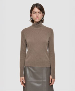  【洗える】ライトピュアカシミヤハイネックニット