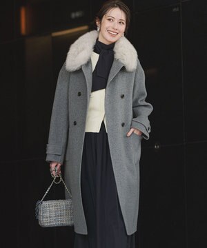  【VERY掲載】MANTECOPureリバー スタンドカラーコート