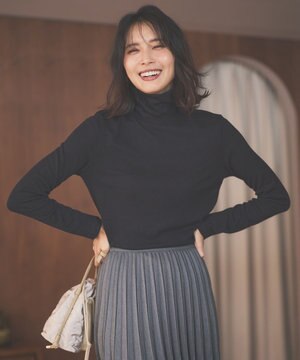  【洗濯機可】ソフトタッチリブタートルネック