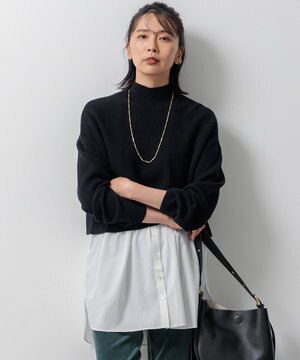  【洗える】レイヤードコンビ ニット