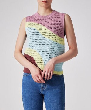  【洗える】インターシャ ライン ベスト