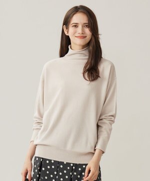  【洗える】ソフトウールハイゲージハイネック ニット