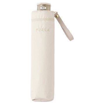  FURLA 晴雨兼用日傘 折りたたみ傘 ジッパー刺繍 ／遮光 遮熱 UV