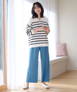 【ウエストゴム】イージケア美脚パンツ ワイド