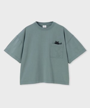  キャットプリント 半袖Tシャツ
