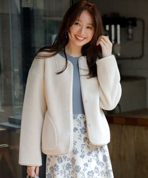  【2WAY】リバーシブルショートボア アウター