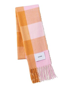  estaa とろーりマフラー クリーミーチェック／手洗い可