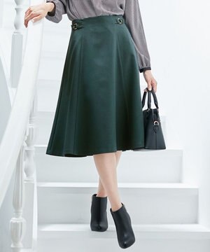  【洗える】サイドバックルライト スカート