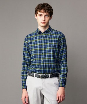  【柔らか/暖かい】ファインブラッシュド ネル チェック シャツ