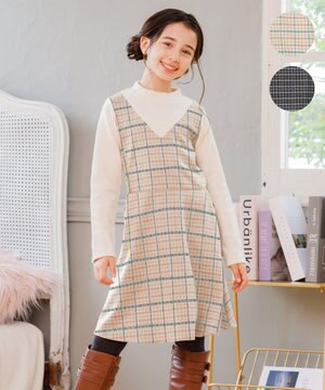  【110-140㎝】チェック ワンピース