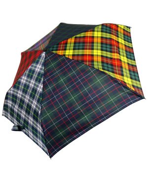 【簡単/便利】【UVカット90%以上】プラスリング UNISEX 自動開閉式 折傘58cm CHK T1179