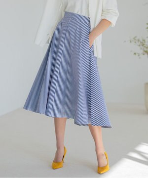  【洗える】C/Nyブロード スカート