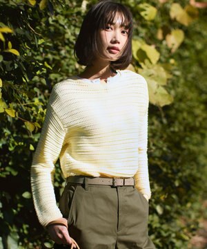  コットンギマ ボートネック ニット