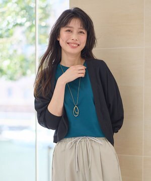  【洗濯機可/接触冷感/アンチピリング】シアーニットボレロカーディガン