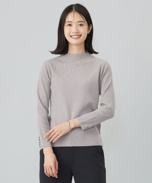  針抜きフライス リブ ボトルネック カットソー