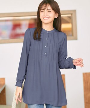  【スマート裏起毛・新色追加】 ピンタックシャツチュニック