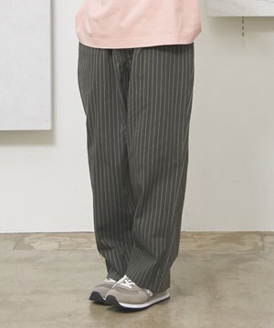  【UNISEX】コットンリネンイージーストライプ パンツ
