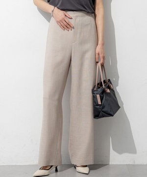  【先行予約】リネンライクグロッシー ワイドパンツ