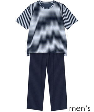  【メンズパジャマ】　5分袖　9分丈　肌のべとつきを軽減　吸汗速乾性　睡眠科学／ワコール　YGT141