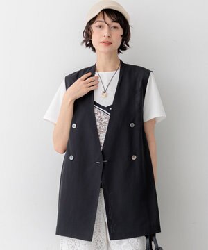  【先行予約】ライトシアーマットクロス ノーカラー ジレ