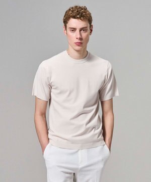  【新色追加】リュクスレーヨン　クルーネック半袖ニット