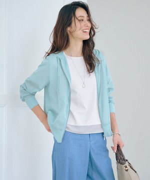  【WEB限定カラーあり・洗える】SHEER LIGHT KNIT ラメ パーカー