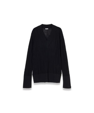  クリンクルリブ　Vネックニット