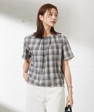  シアーストライプ&チェック カットソー