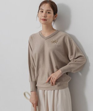  【前後着用可】ニューシックニットＶネック プルオーバー