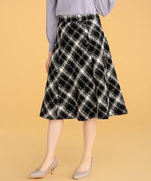  【低身長企画】ツイードチェックフレア スカート