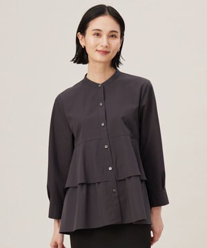  【洗える】コットンティアード ブラウス