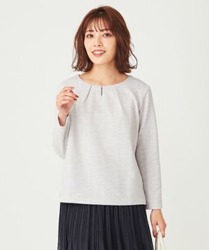 【洗える】ツイードライク カットソー