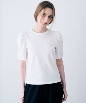  ダブルフェイスジャージー ボリュームスリーブカットソー