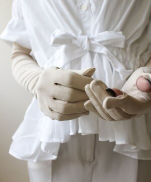  【WOMEN】ORGANIC COTTON グローブ ＜ロングタイプ＞ 【 UVカット・オーガニックコットン・タッチパネル対応・日本製 】