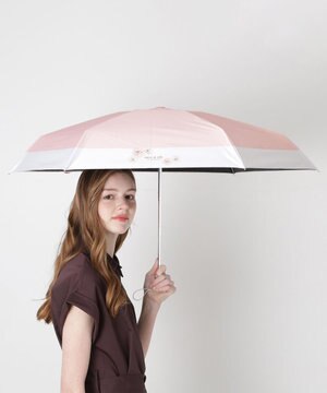  【WEB限定/遮光率100%】晴雨兼用折りたたみ日傘 ポール&ジョー(PAUL & JOE ACCESSOIRES)クリザンテーム/バイカラー 雨の日OK 遮熱 簡単開閉 UV 晴雨兼用