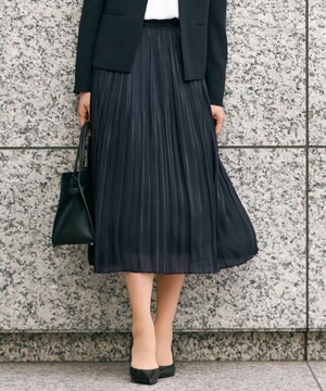  【洗える】シャイニープリーツ スカート