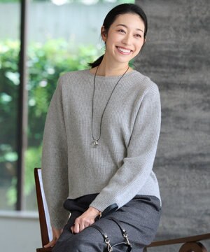  【洗える】ウールカシミヤブレンドプルオーバー ニット