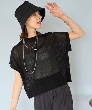 メッシュ ハーフスリーブ プルオーバー