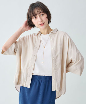 ヨーロピアンリネンハーフスリーブシャツ
