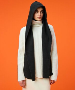  【洗える】BERTAINA / コットンフーディマフラー