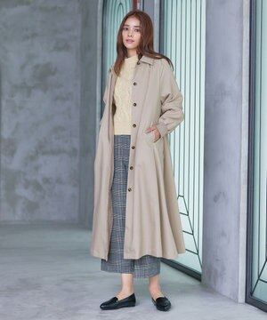  【洗える】ラグランパフスリーブトレンチコート