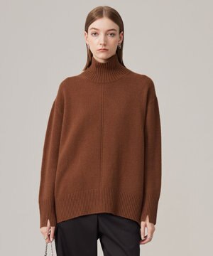  【洗える】ソフトカシミヤミックス ハイネックニット