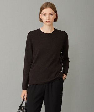  【洗える】エクストラファインメリノ クルーネックプルオーバー