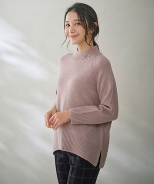  【洗える】ハイネックラグラン ニット