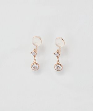  【K10】ティアーズビジューイヤリング　ローズゴールド