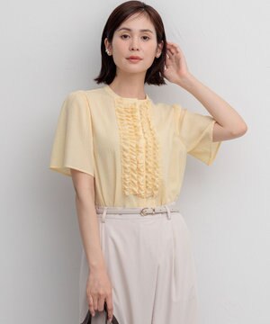  【先行予約】【WEB限定】サッカーギンガムチェック フロントフリルブラウス