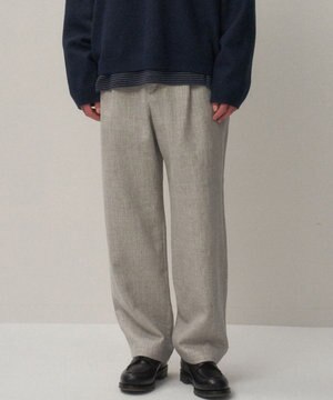  LINEN WOOL TWILL | ルーズフィットパンツ - UNISEX