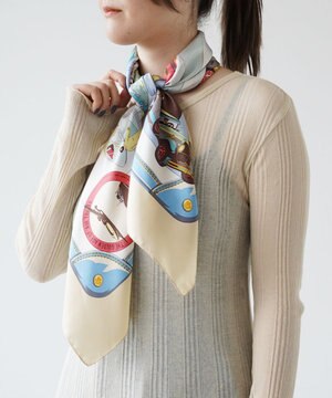 【伝統横濱スカーフ】トラベル  大判 シルクツイル スカーフ